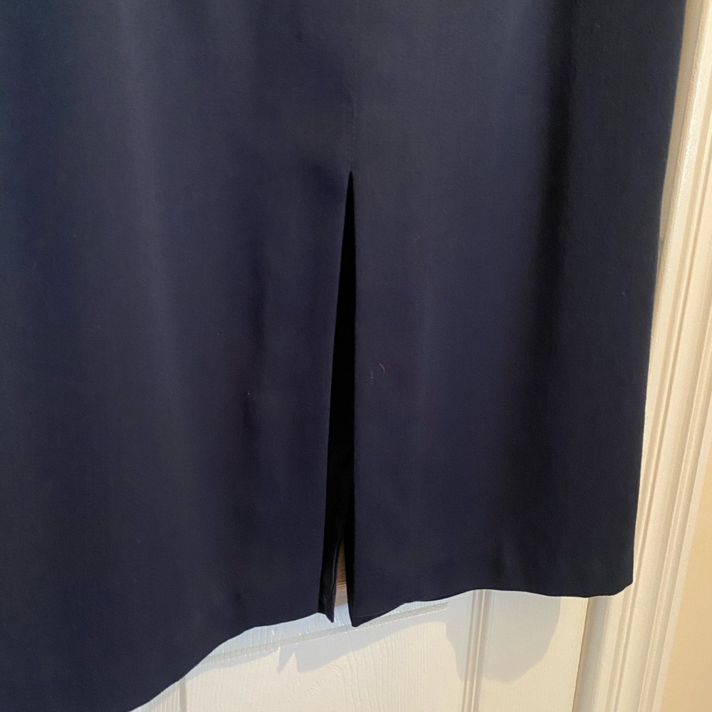 Vintage 90s Lana Lee Navy Rise High Rise Pencil Column Midi Skirt Size 8 - Picture 5 of 12